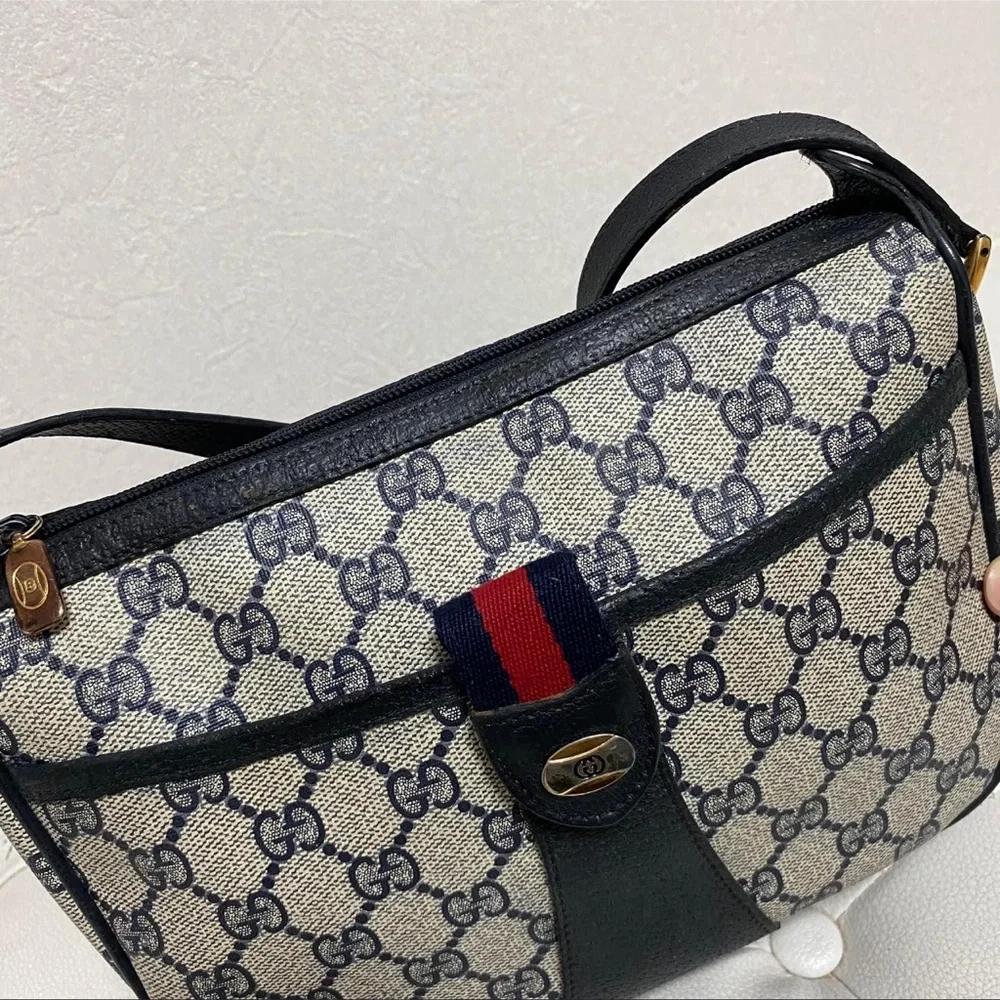 Gucci Ophidia GG Blue Coated Canvas Crossbody bag - Picture 9 of 10